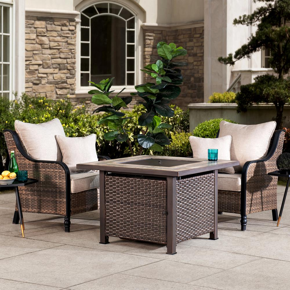 Sunjoy 38 in. Gas Fire Pit Table - Transform Your Patio into a Cozy Relaxation Destination