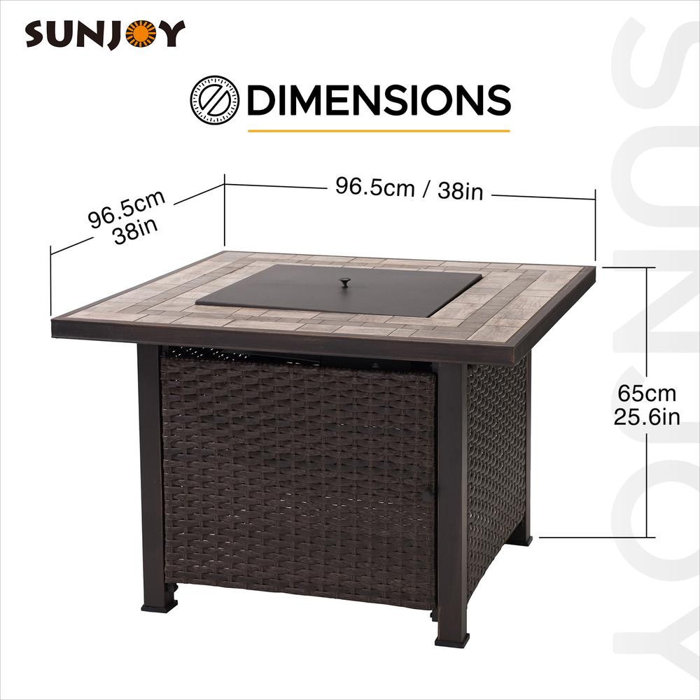 Sunjoy 38 in. Gas Fire Pit Table - Transform Your Patio into a Cozy Relaxation Destination