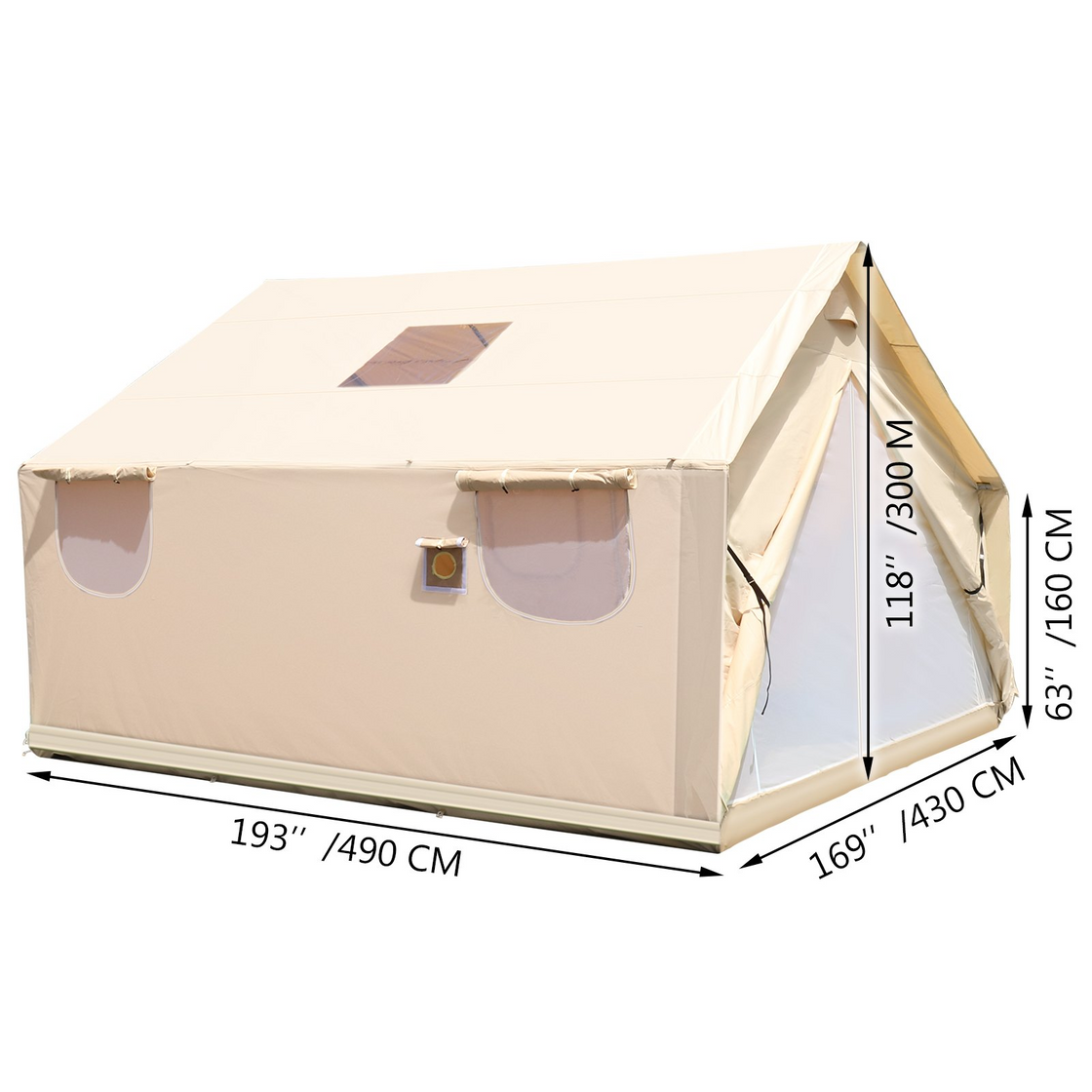VEVOR Canvas Wall Tent 14X16ft - Waterproof, Durable & Spacious