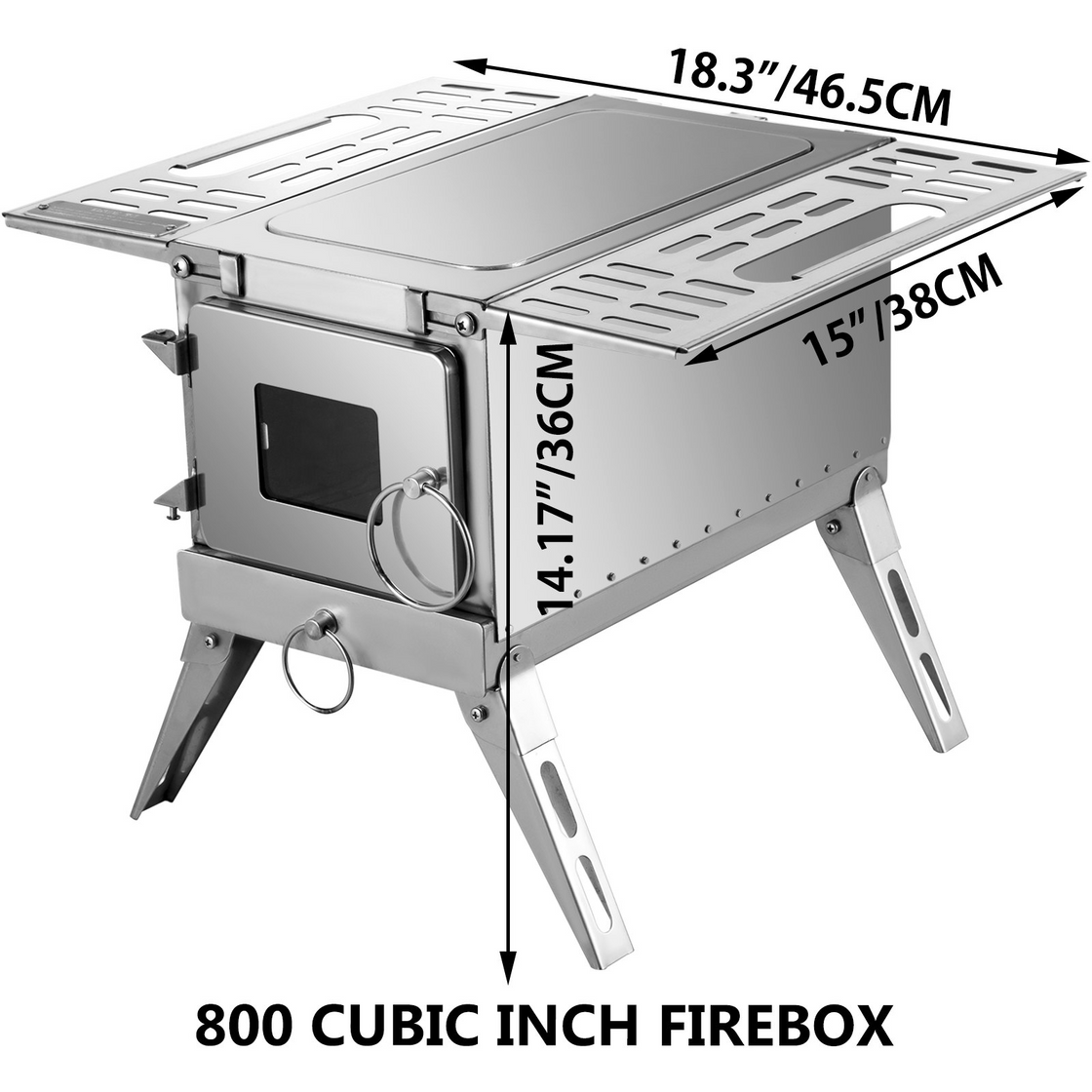 VEVOR Tent Wood Stove - Stainless Steel Camping Wood Burning Stove
