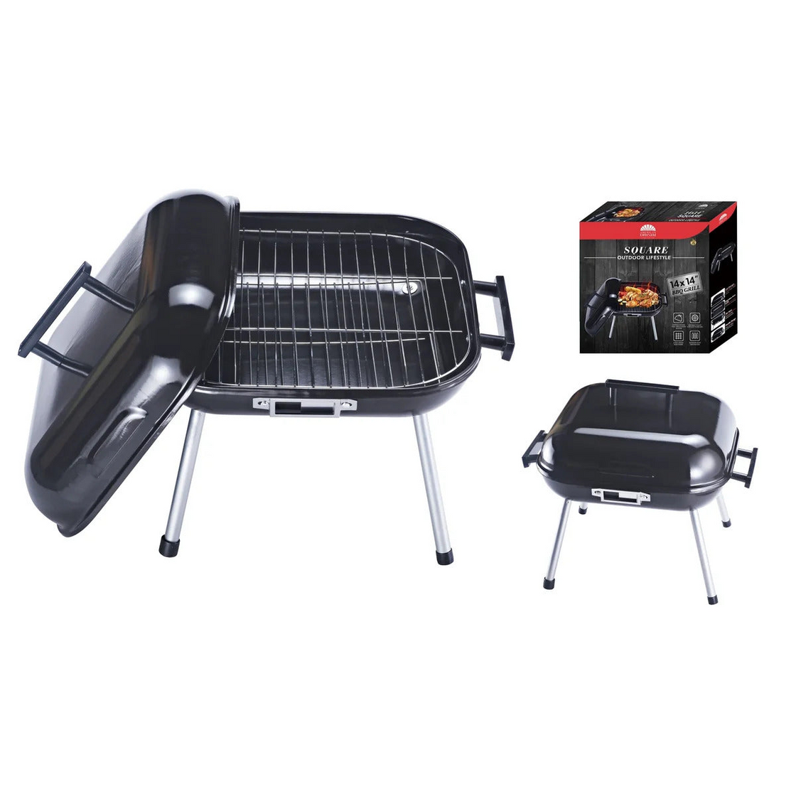 14-Inch Portable Charcoal Grill - Compact and Versatile BBQ Grill