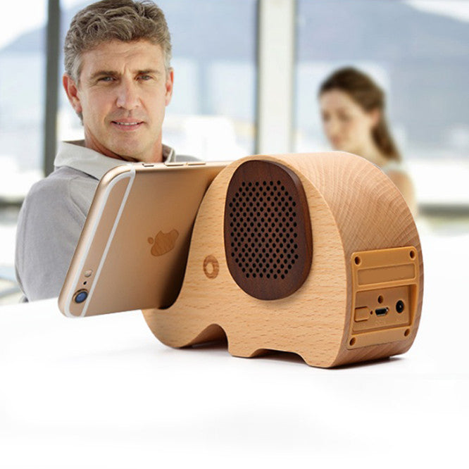 WOODSY GOODSY 2 IN 1 Bluetooth Speaker And Cell Phone Stand - Wood Toy Stand with Built-in Speaker