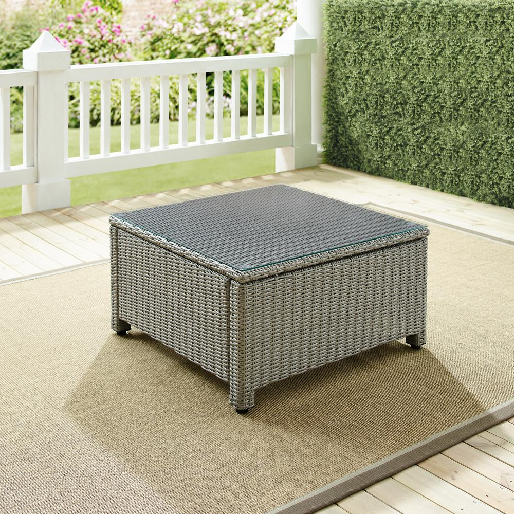 Bradenton Outdoor Wicker Sectional Coffee Table Gray - Durable and Stylish