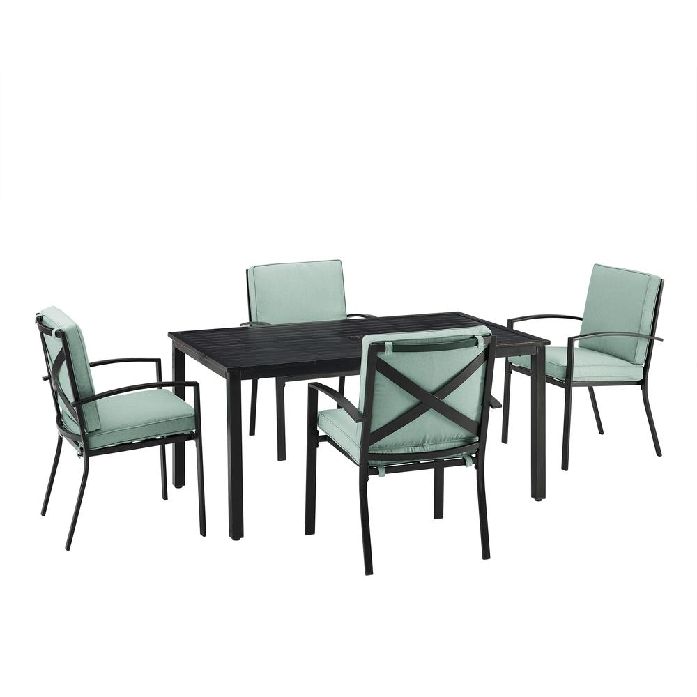 Kaplan 5Pc Outdoor Metal Dining Set Mist/Oil Rubbed Bronze - Table & 4 Chairs
