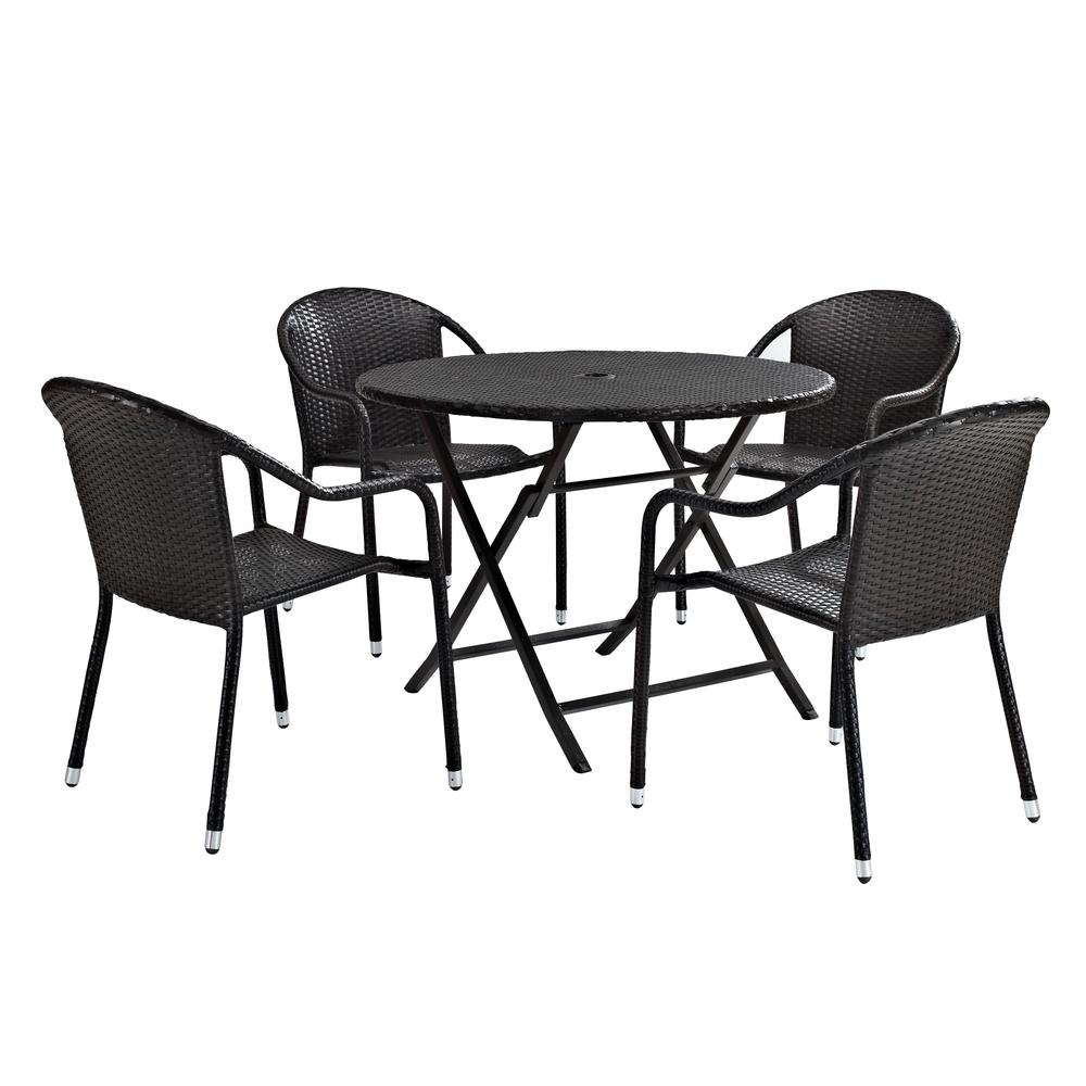 Palm Harbor 5Pc Outdoor Wicker Dining Set Brown - Table & 4 Chairs
