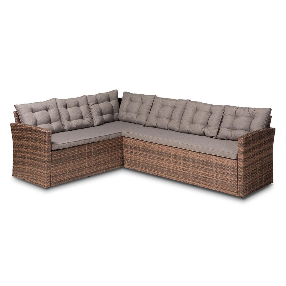 Brown Finished 4-Piece Woven Rattan Outdoor Patio Set