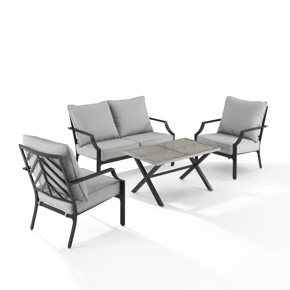 Otto 4Pc Outdoor Metal Conversation Set - Stylish and Comfortable Patio Furniture