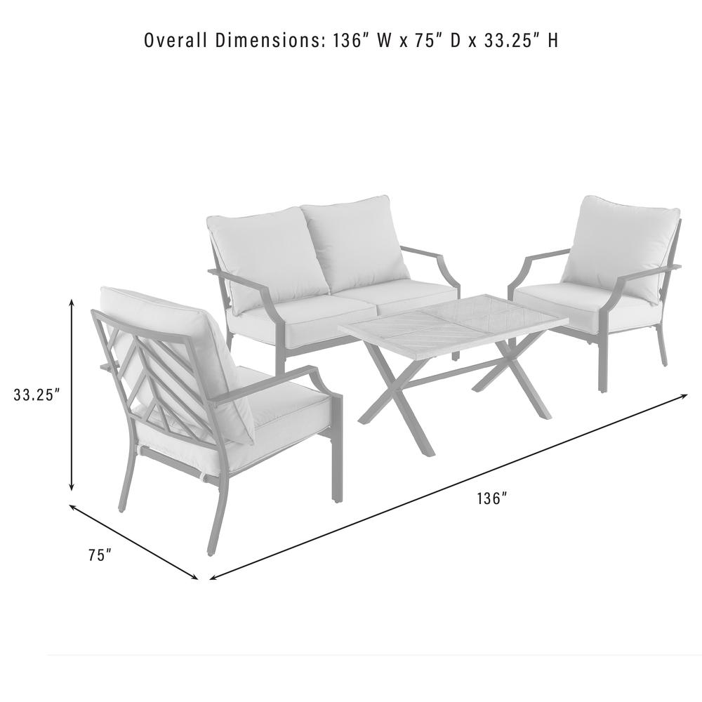 Otto 4Pc Outdoor Metal Conversation Set - Stylish and Comfortable Patio Furniture