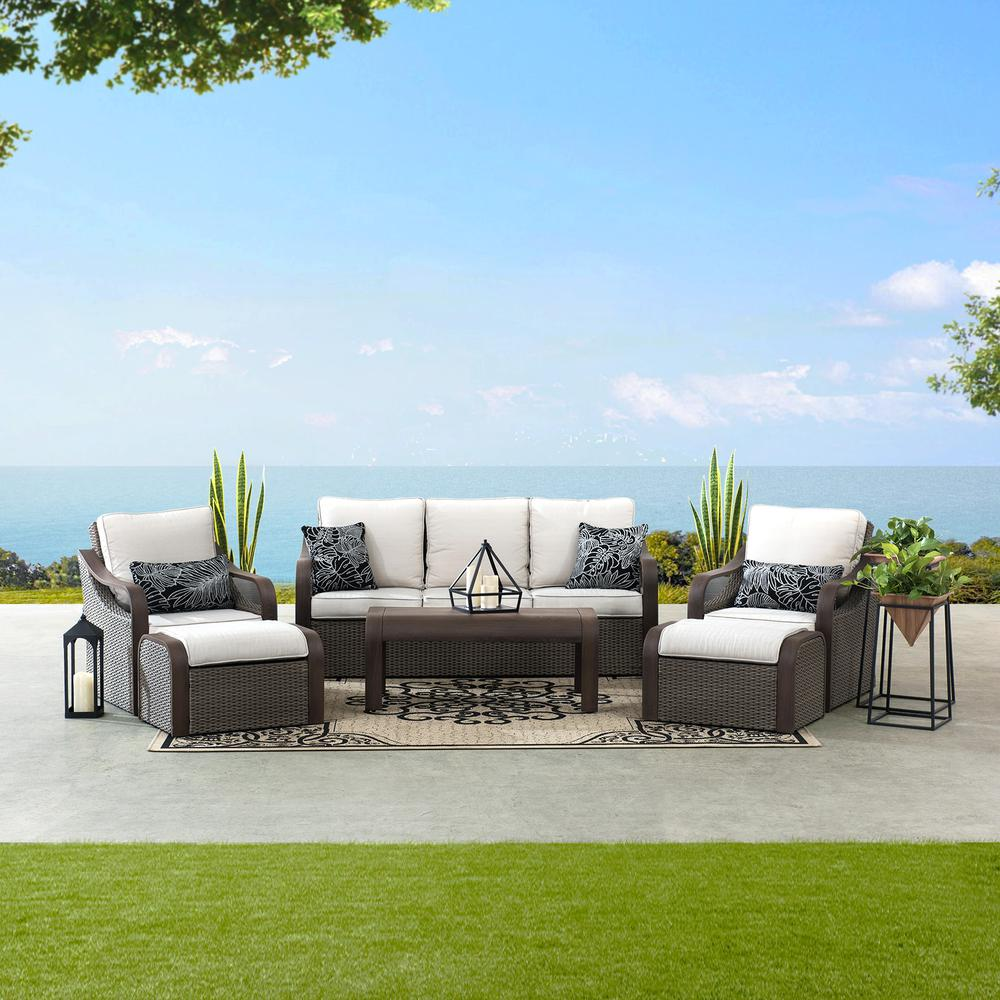 6-pc. Patio Conversation Sets Brown Wicker Outdoor Furniture Set - Create a Cozy and Stylish Outdoor Living Space