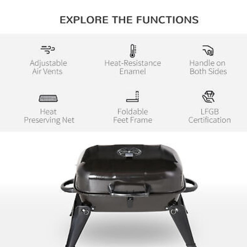 Portable Tabletop BBQ Charcoal Grill - Compact and Foldable Design