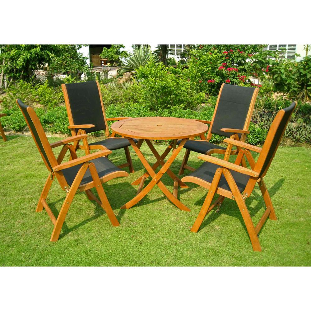 Caceres Royl Tahiti 5-Piece Patio Set - Stylish and Comfortable Outdoor Dining Set