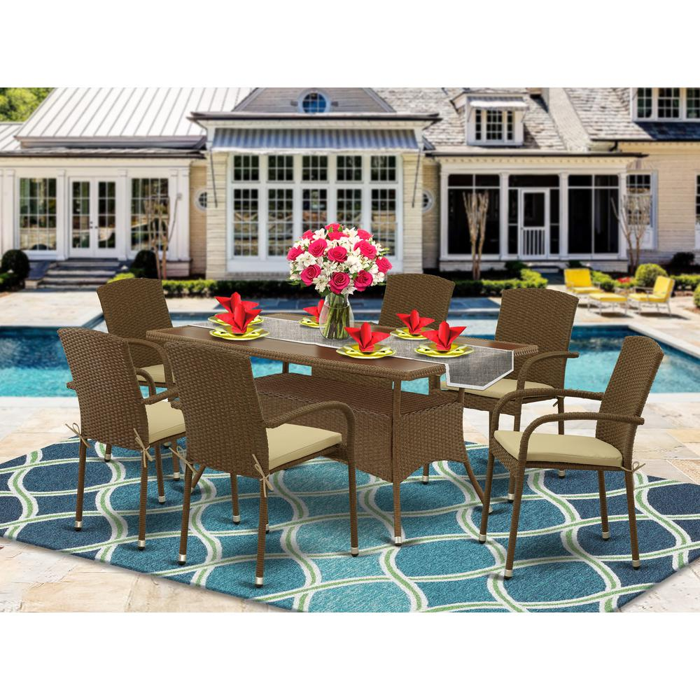 Shop the Wicker Patio Set Brown, OSJU7-02A - Stylish and Functional Outdoor Furniture