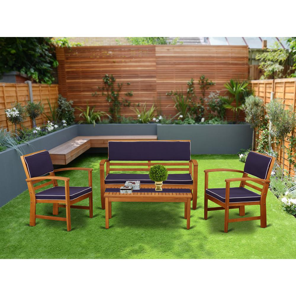 Wooden Patio Set Natural Oil, BCOSSNA