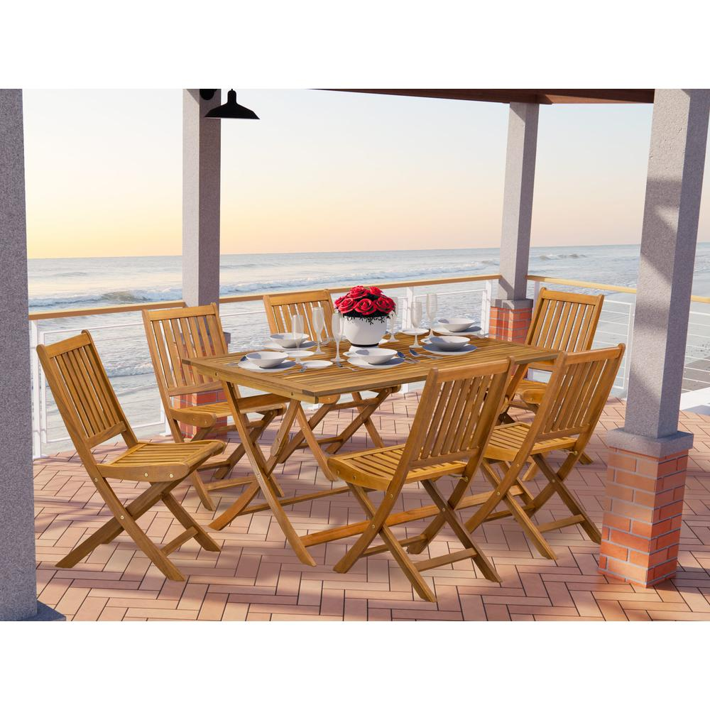 East West Furniture 7 Piece Superior Garden Set - Perfect for Outdoor Dining and Entertaining