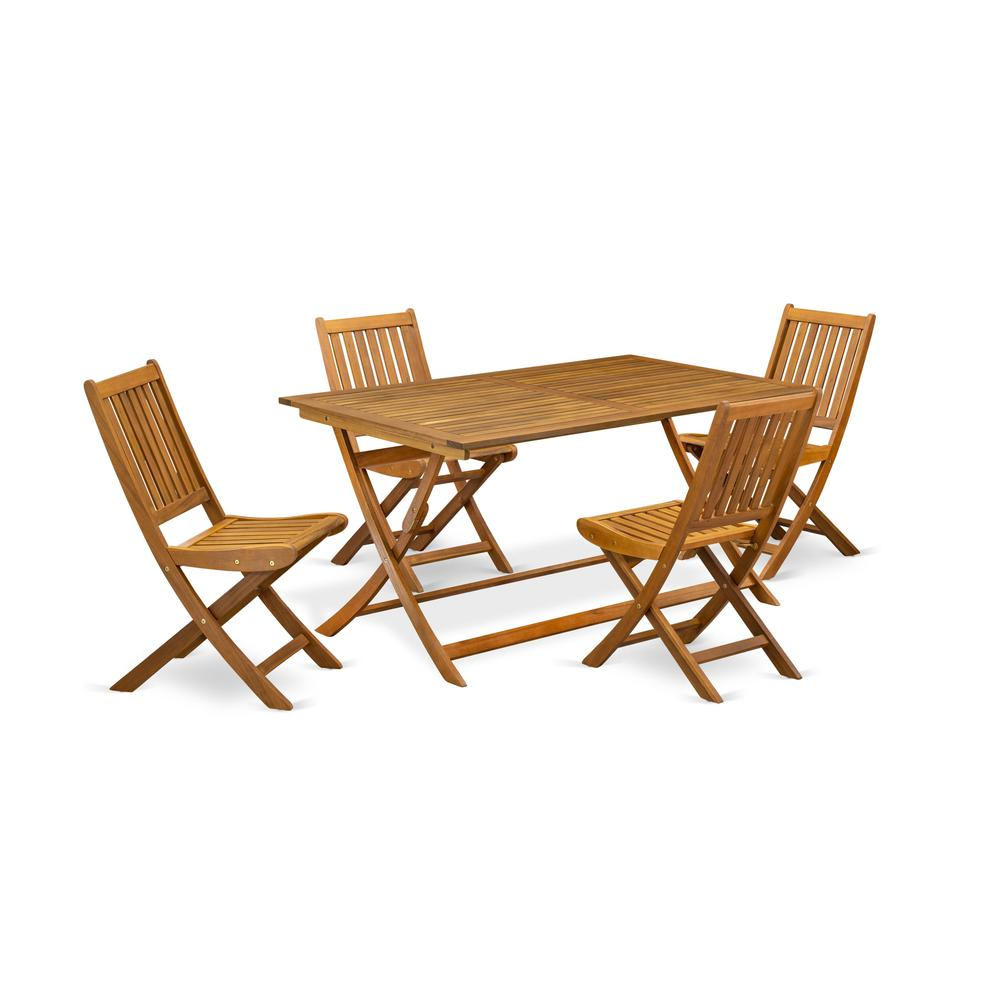 East West Furniture 7 Piece Superior Garden Set - Perfect for Outdoor Dining and Entertaining