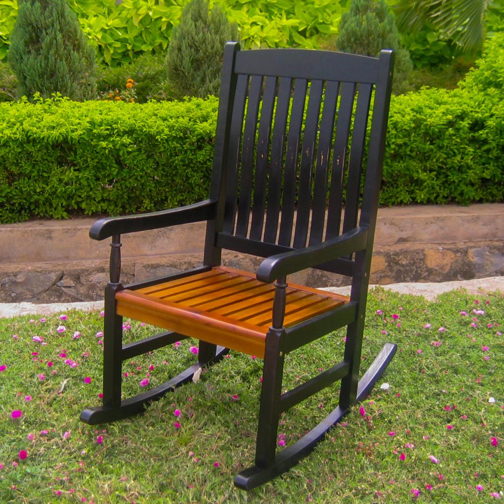 Antique Look Outdoor Wood Porch Rocker - Stylish and Durable