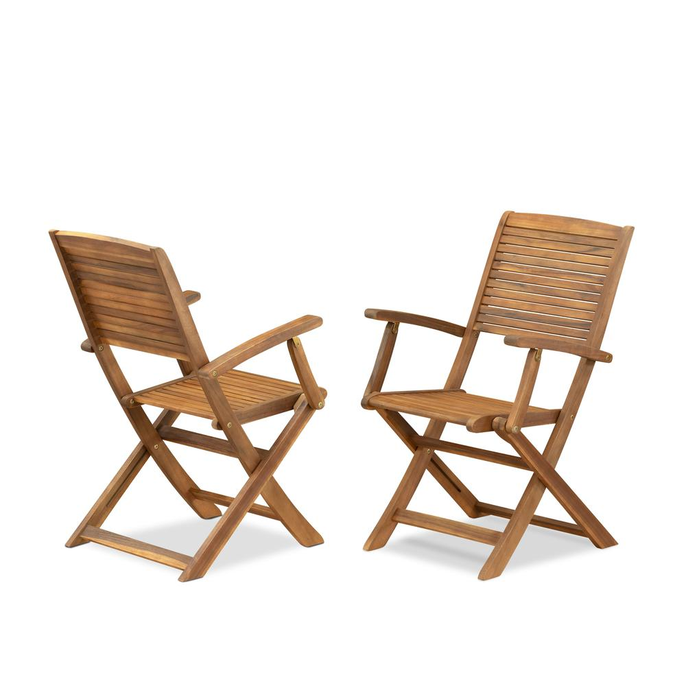 Outdoor Patio Garden Side Wooden Patio Chairs - Set of 2 | High-Quality Acacia Wood