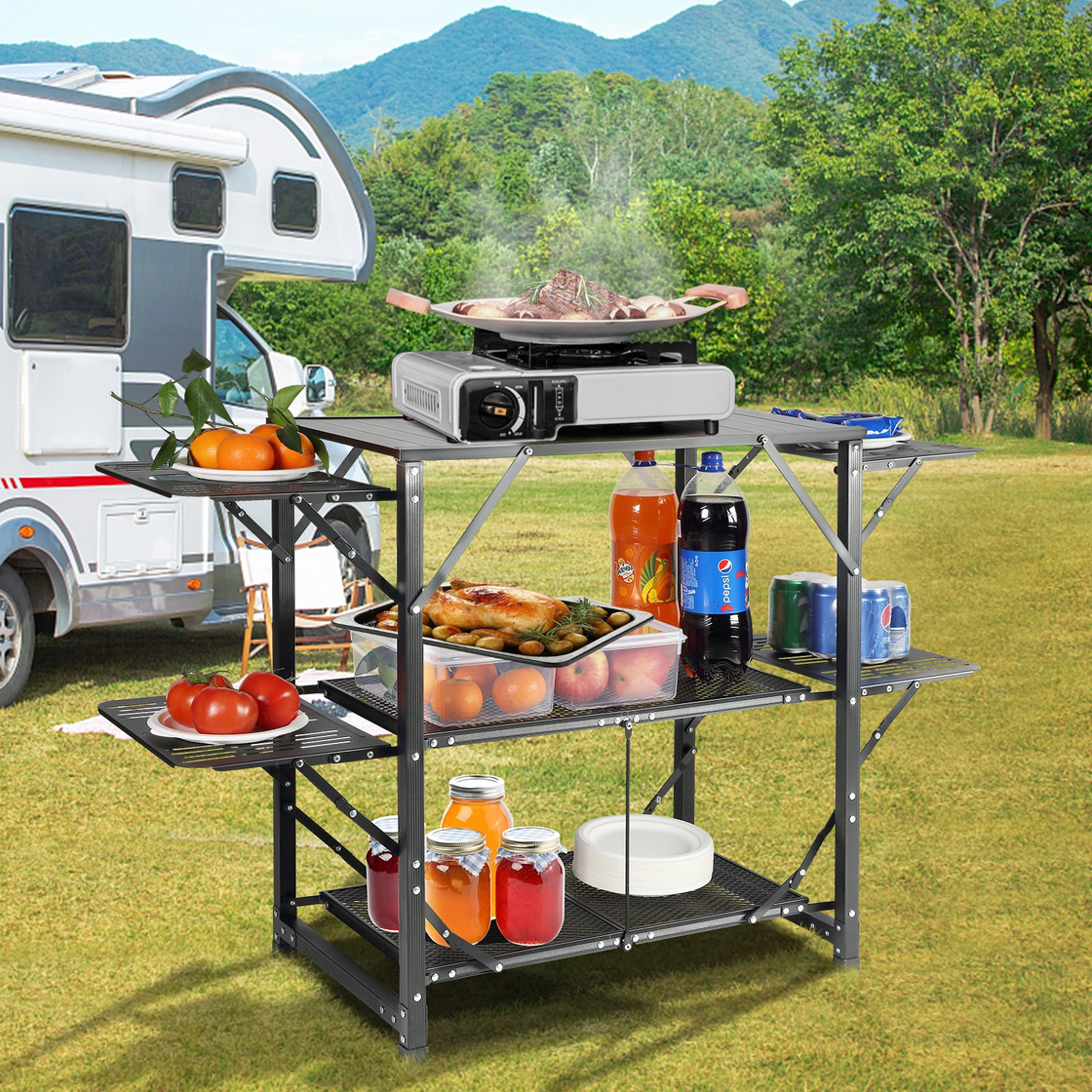 VEVOR Camping Kitchen Table - Folding Portable Cook Station with Carrying Bag