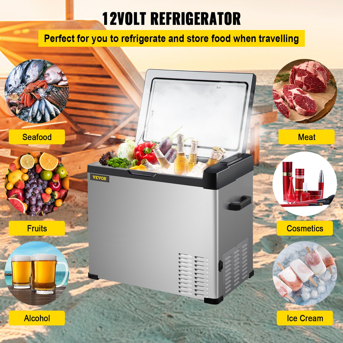 VEVOR 12 Volt Refrigerator, Portable Fridge Cooler (32 Quart)