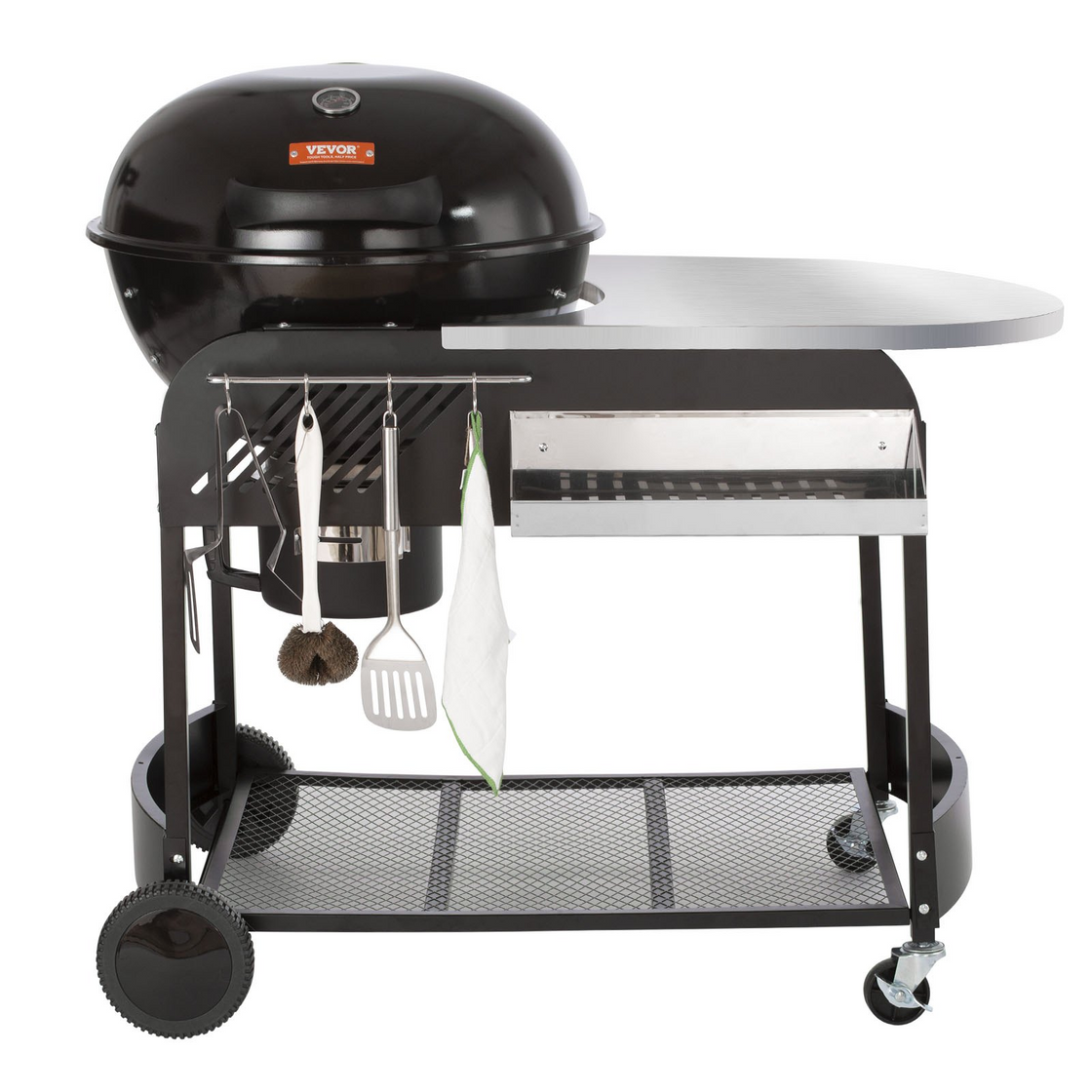 VEVOR 21-inch Kettle Charcoal Grill BBQ Portable Grill with Cart | Outdoor Cooking