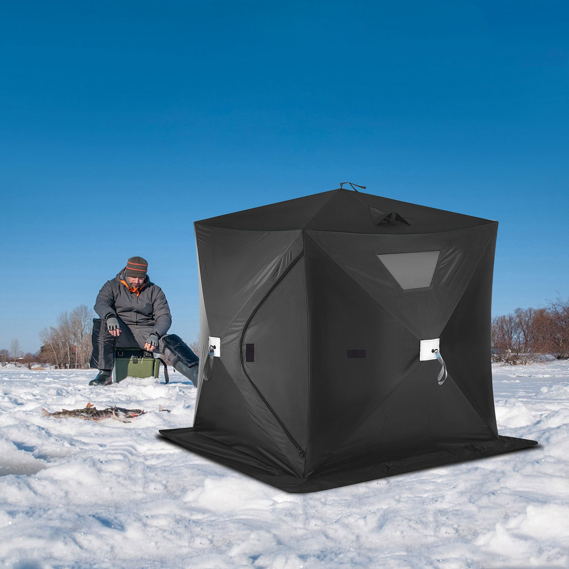 VEVOR 2-3 Person Ice Fishing Shelter, Pop-Up Portable Insulated Tent