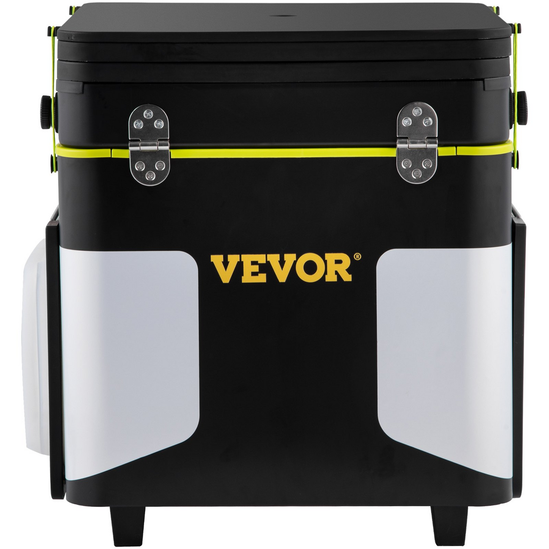 VEVOR Outdoor Mobile Kitchen | Portable Multifunctional Camp Box with Windproof Stove, Folding Tables, and Storage Organizer, Black