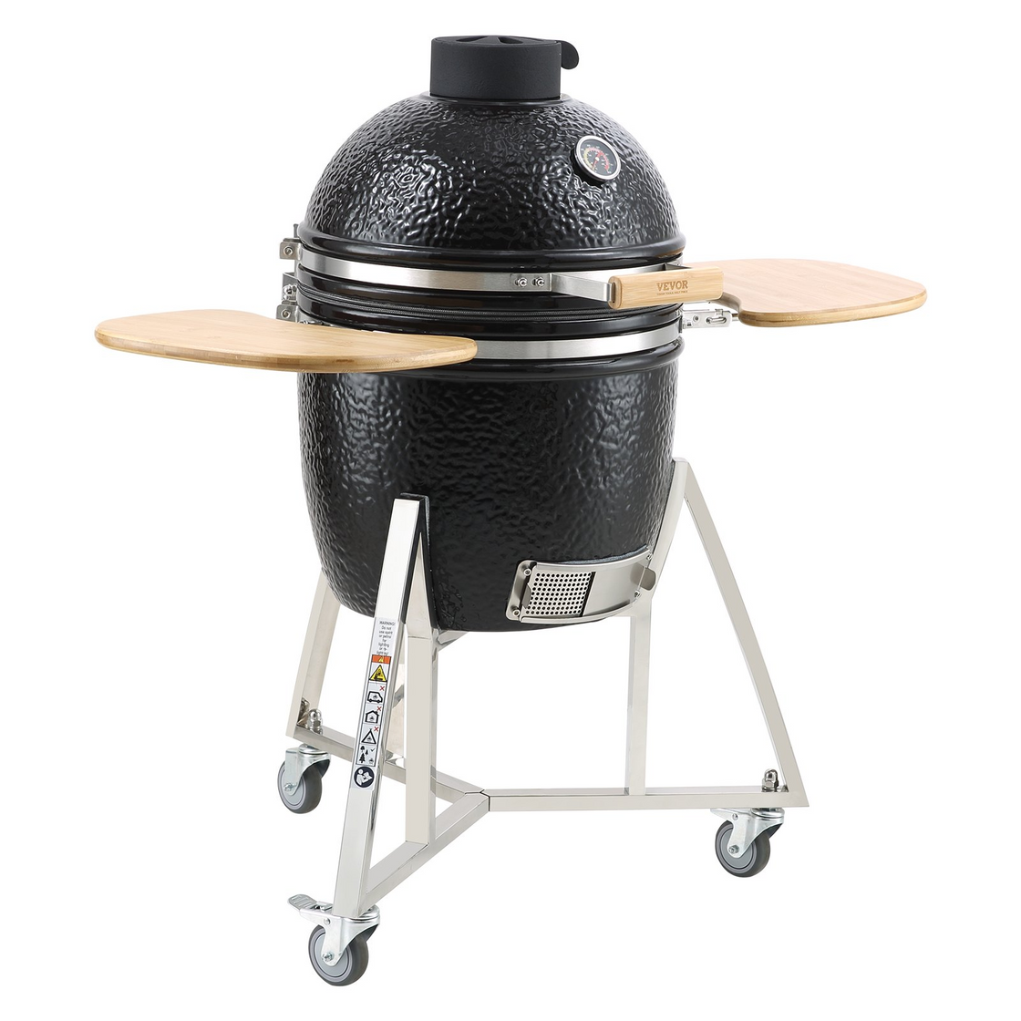 VEVOR 18" Ceramic Barbecue Grill Smoker Portable Round Outdoor Grill for Patio