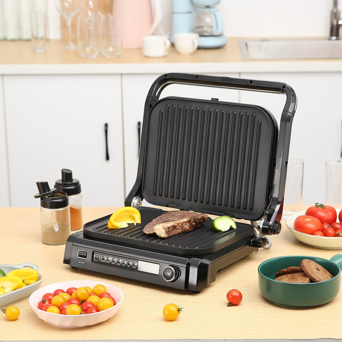 VEVOR 7 IN 1 Commercial Electric Griddle - 14.4" 1800W Indoor Countertop Grill