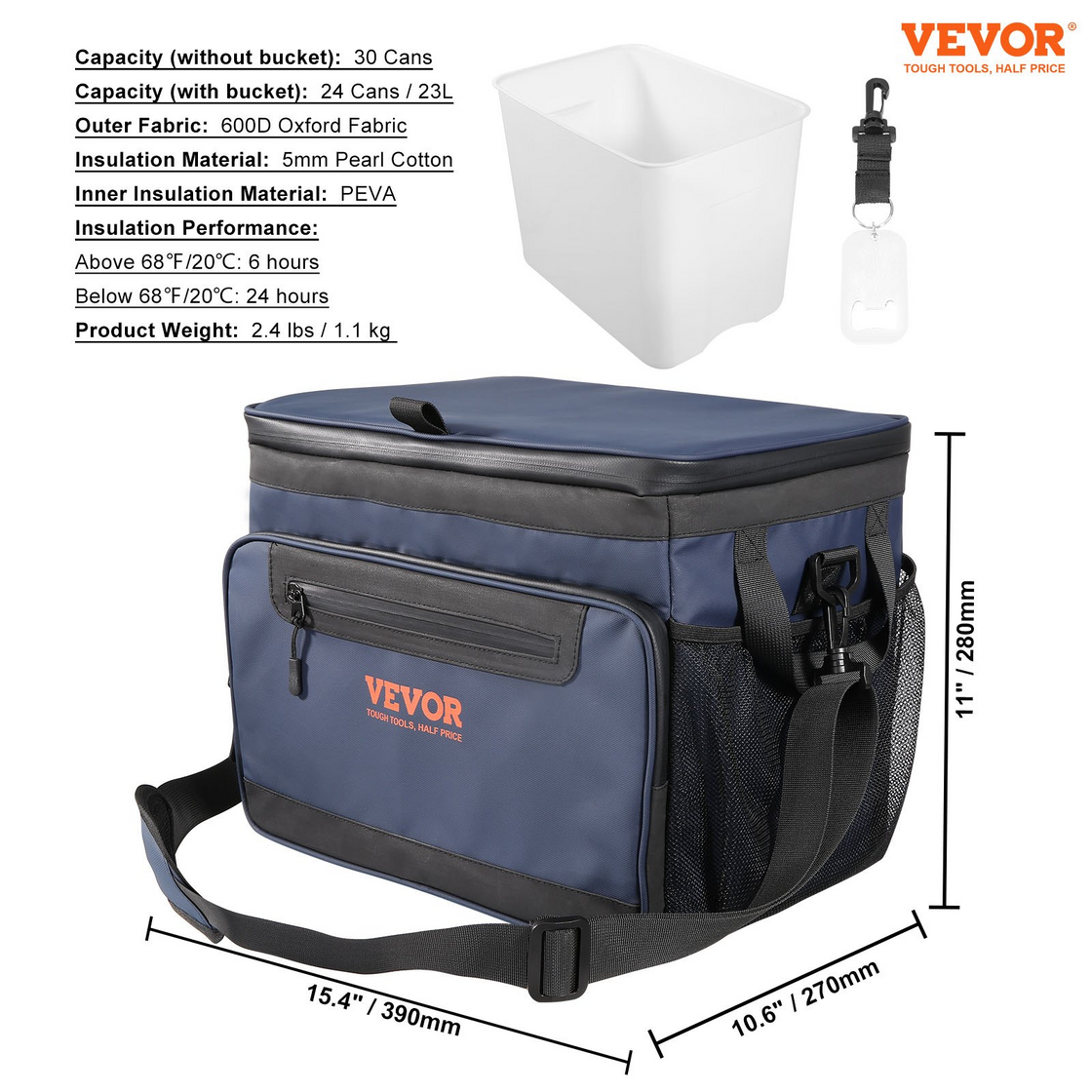 VEVOR Hardbody Cooler Bag, 30 Cans - Insulated, Leakproof, and Waterproof