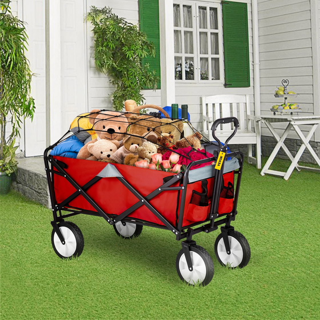 VEVOR Wagon Cart - Collapsible Folding Cart with 176lbs Load