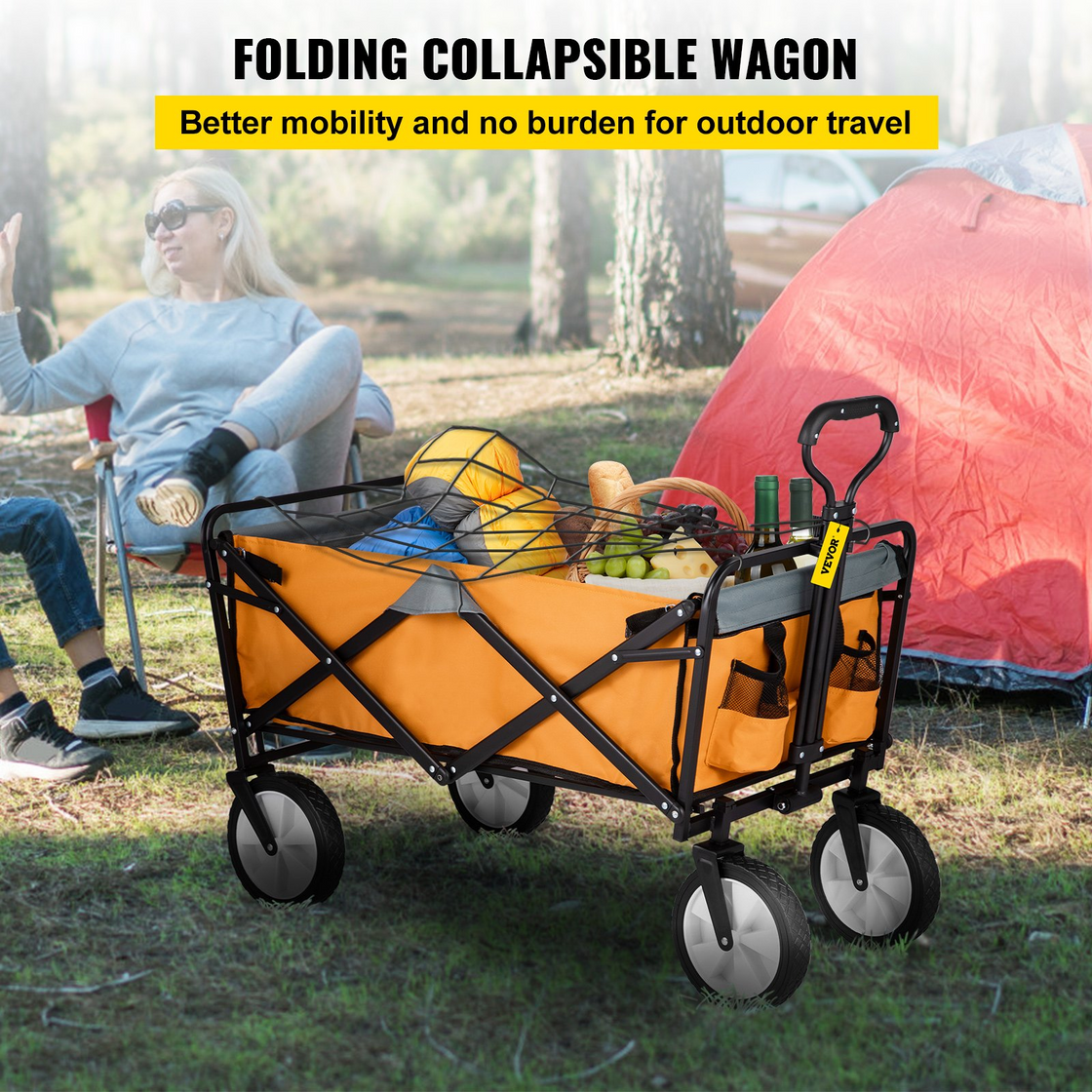 VEVOR Wagon Cart - Collapsible Folding Garden Cart with 176lbs Load