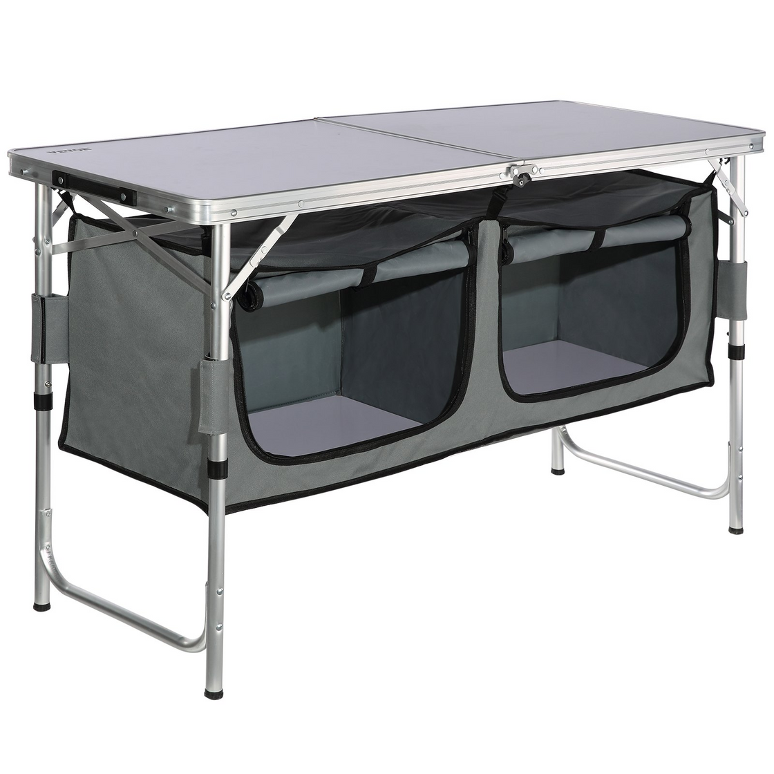 VEVOR Camping Kitchen Table - Quick Set-Up Folding Table with Adjustable Heights