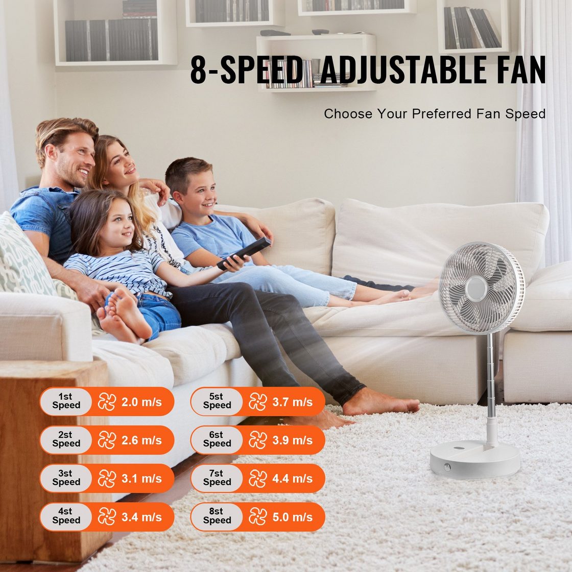 VEVOR Portable Fan Rechargeable 13 inch with LED Lantern