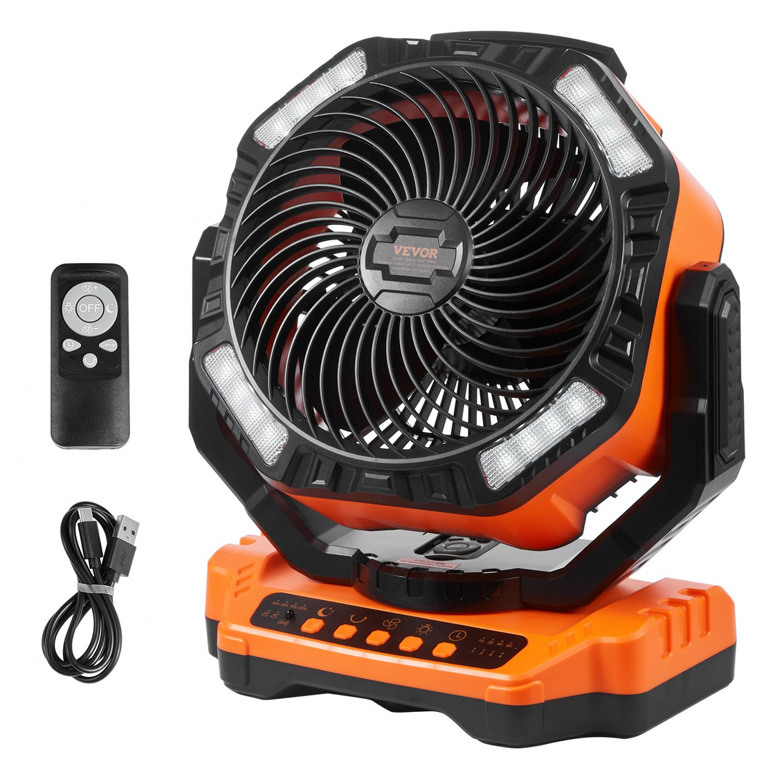 VEVOR Portable Fan Rechargeable 13 inch with LED Lantern