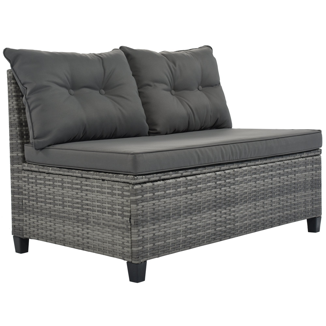 8-Pieces Outdoor Wicker Round Sofa Set, Half-Moon Sectional Sets - Gray