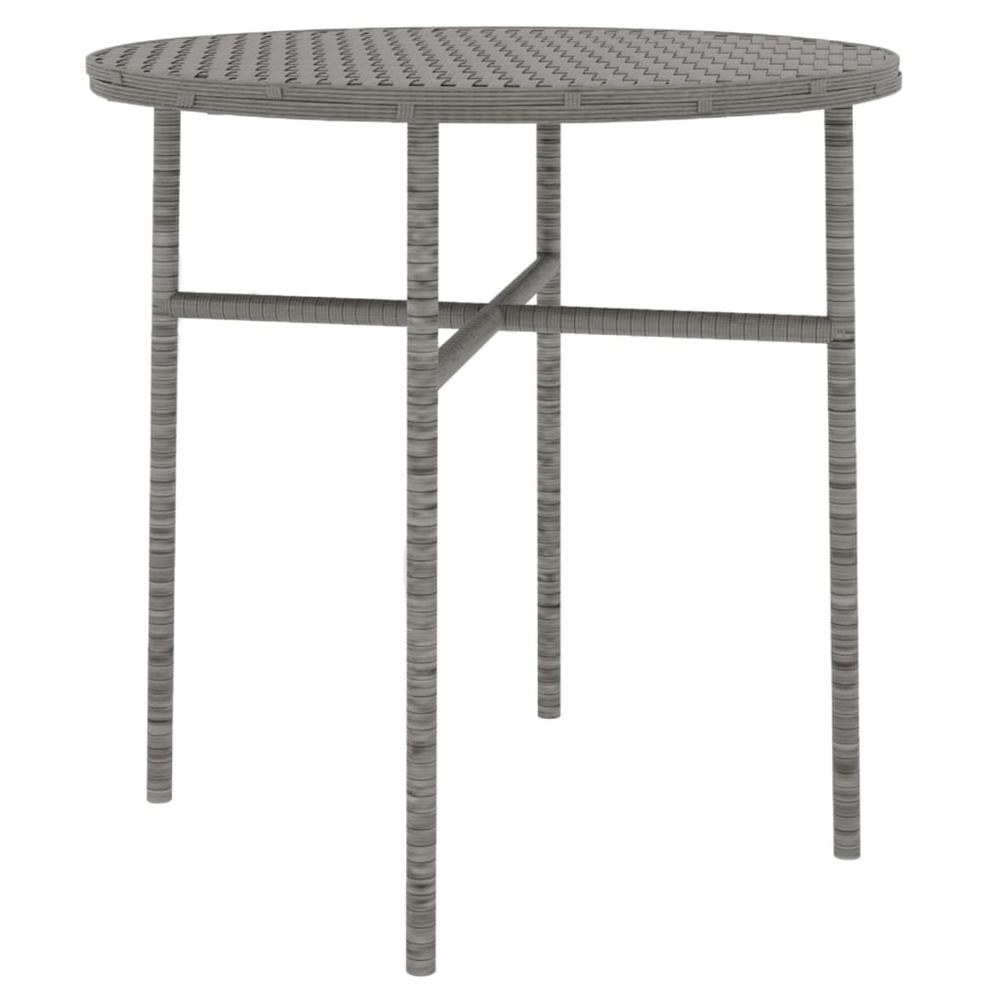 3 Piece Patio Dining Set Poly Rattan Gray