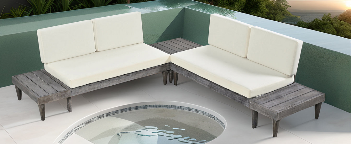 Upgrade Your Outdoor Space with this Solid Wood Patio Furniture Set