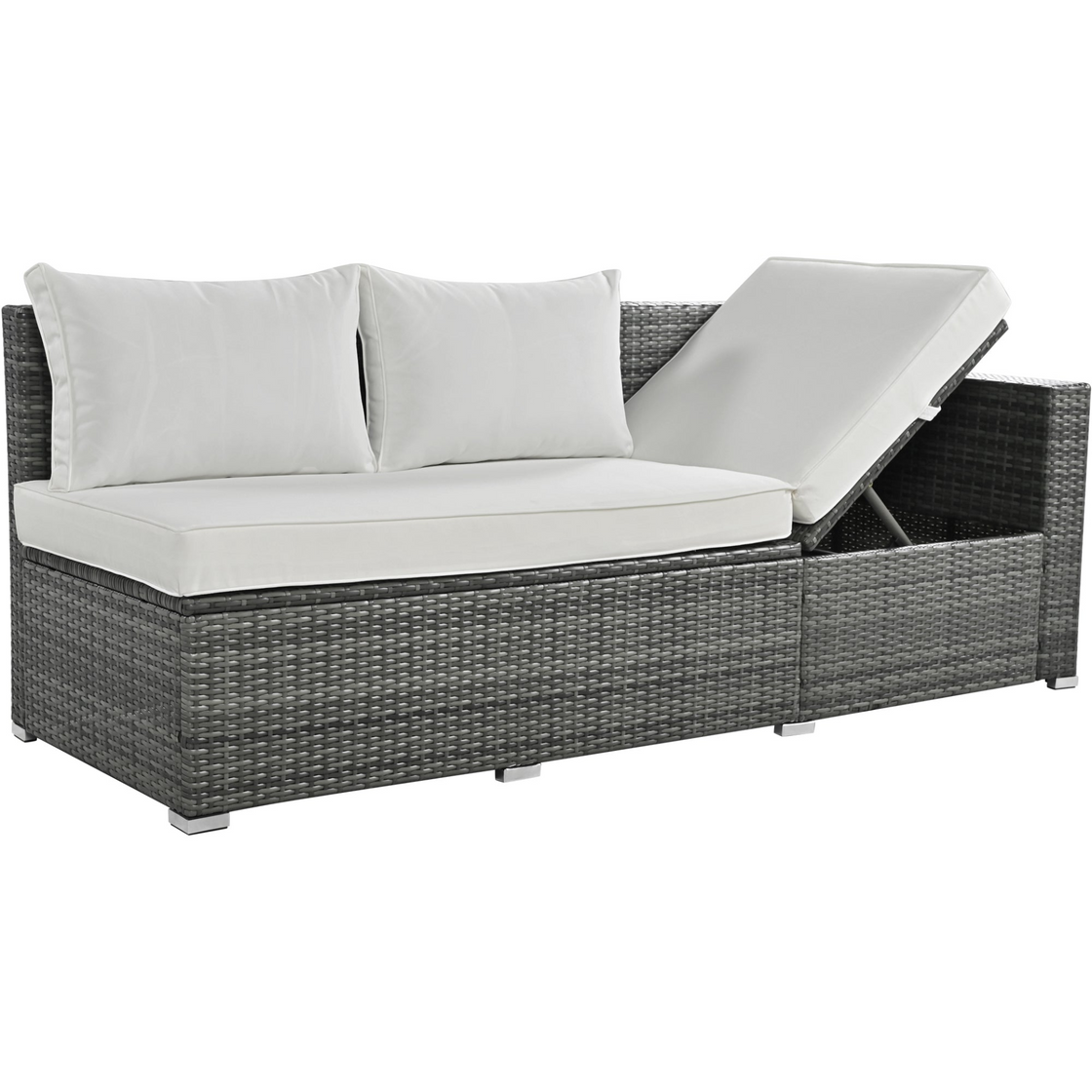 Outdoor 6-Piece All Weather PE Rattan Sofa Set, Garden Patio Wicker Sectional Furniture Set