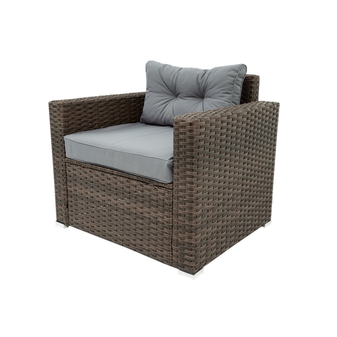 6 Piece Patio Rattan Wicker Outdoor Furniture Conversation Sofa Set with Removable Cushions and Tempered Glass Tabletop