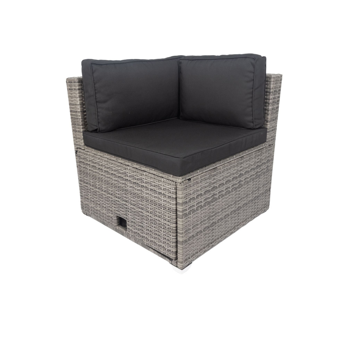 6-Piece PE Rattan Sectional Outdoor Furniture Cushioned Sofa Set - Grey