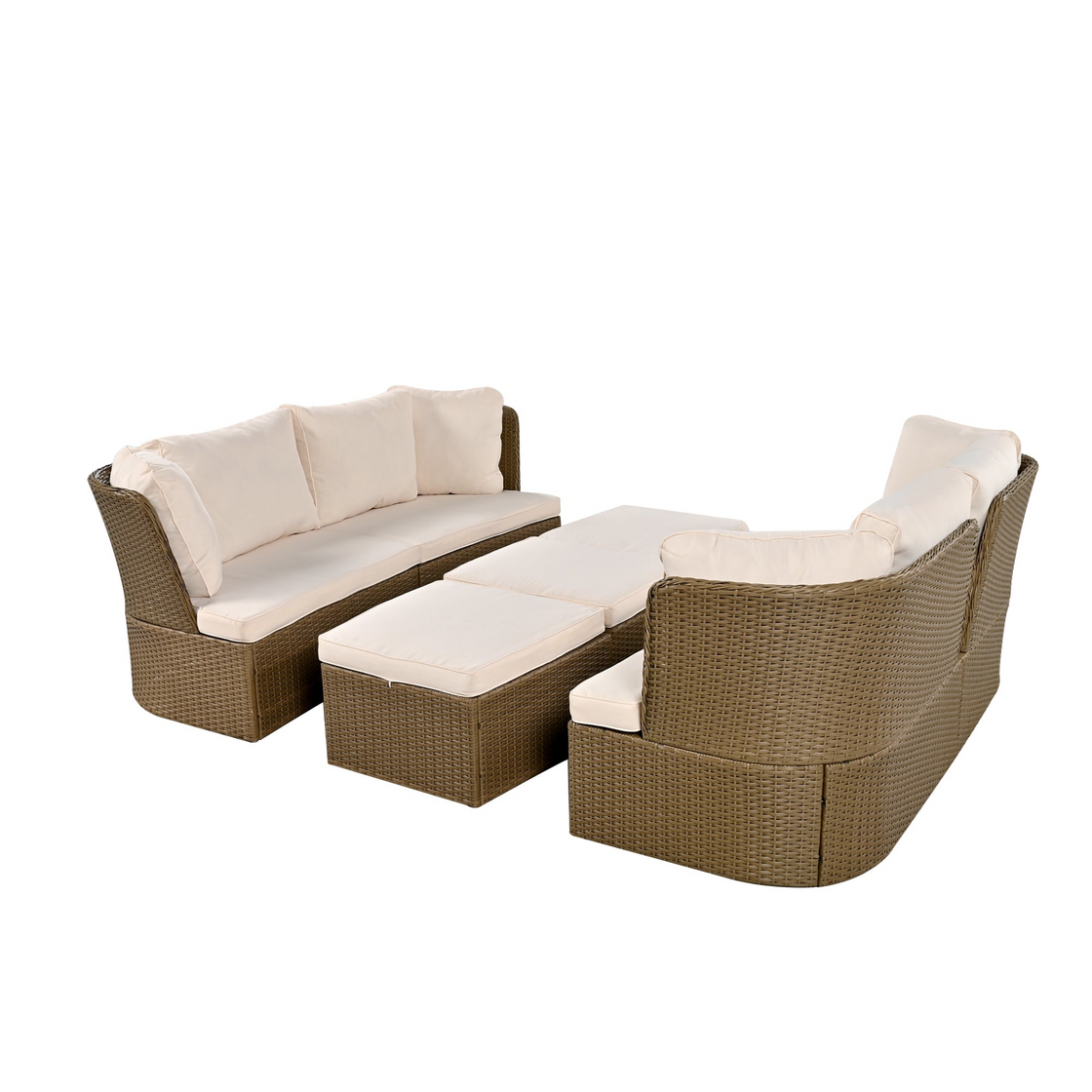 Customizable Outdoor Patio Furniture Set - Wicker Furniture Sofa Set with Thick Cushions