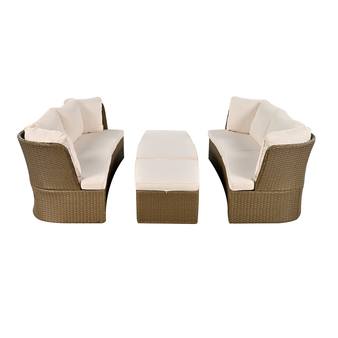 Customizable Outdoor Patio Furniture Set - Wicker Furniture Sofa Set with Thick Cushions