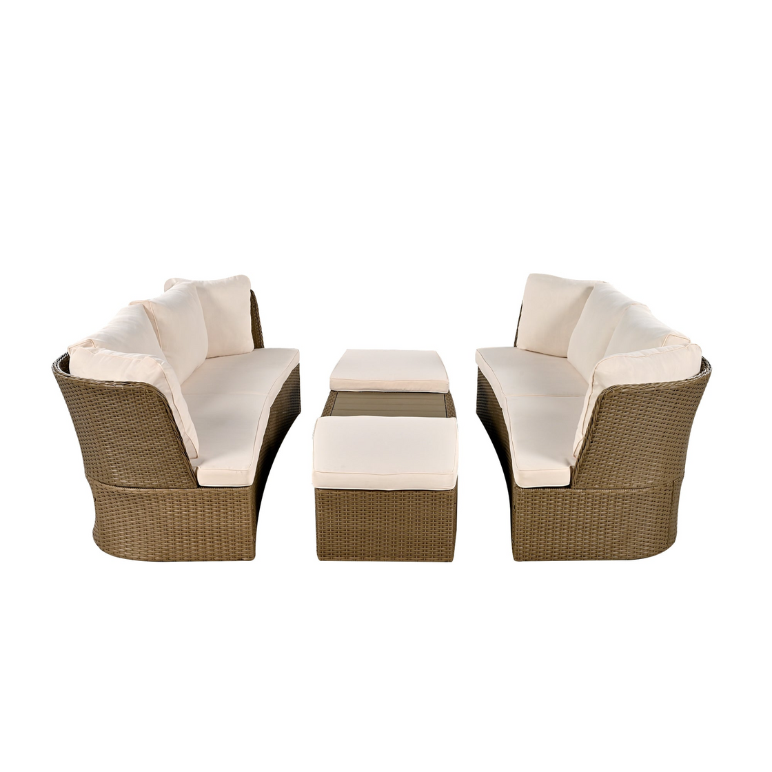 Customizable Outdoor Patio Furniture Set - Wicker Furniture Sofa Set with Thick Cushions