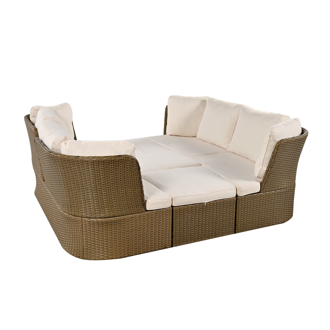 Customizable Outdoor Patio Furniture Set - Wicker Furniture Sofa Set with Thick Cushions