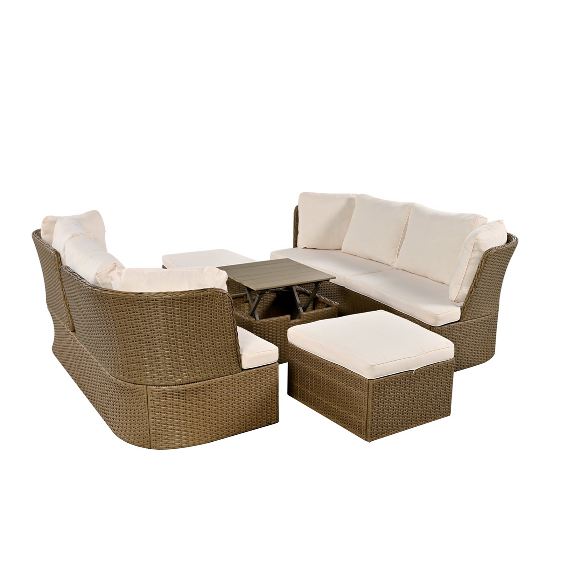 Customizable Outdoor Patio Furniture Set - Wicker Furniture Sofa Set with Thick Cushions