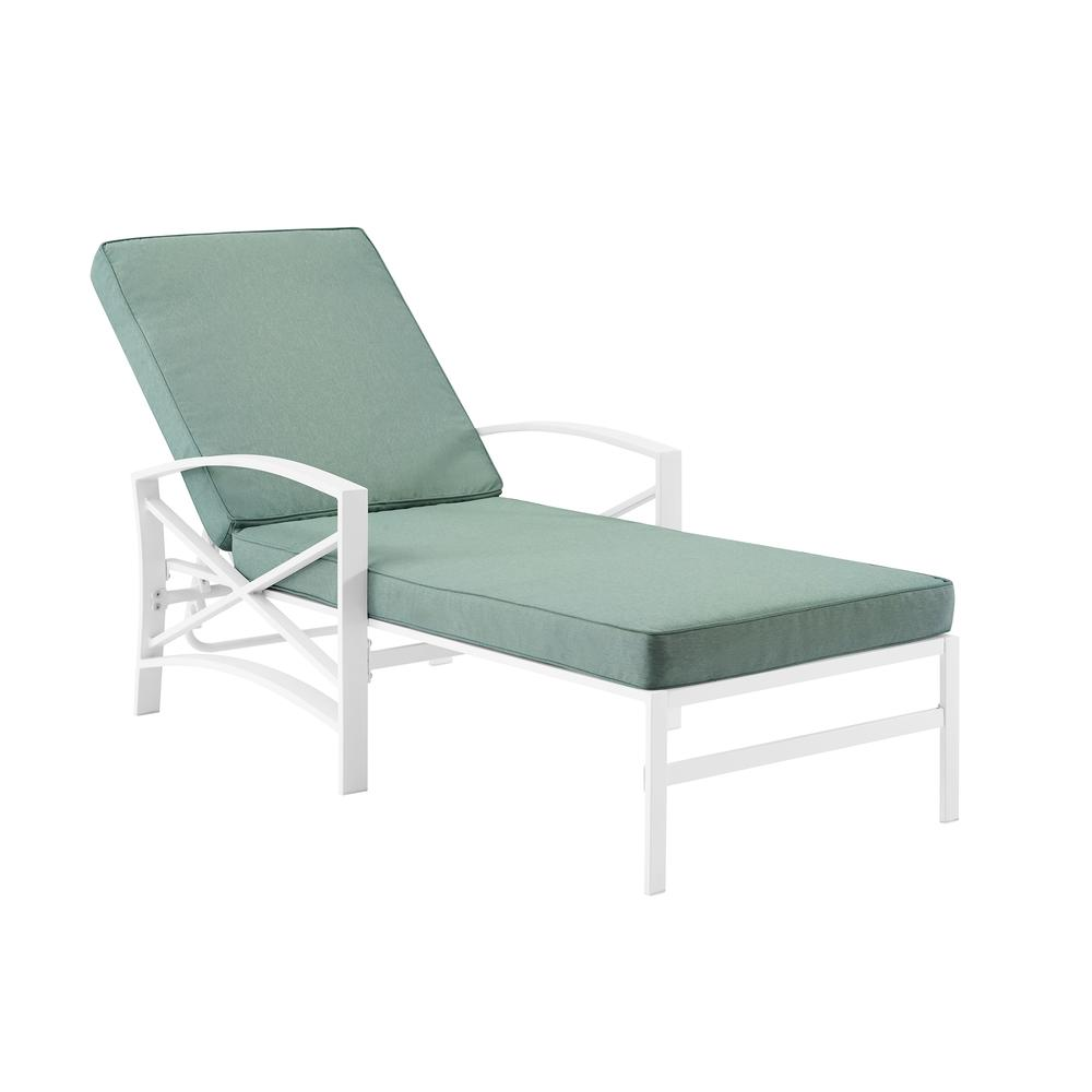 Kaplan Outdoor Metal Chaise Lounge Mist/White - Relaxation at Its Finest