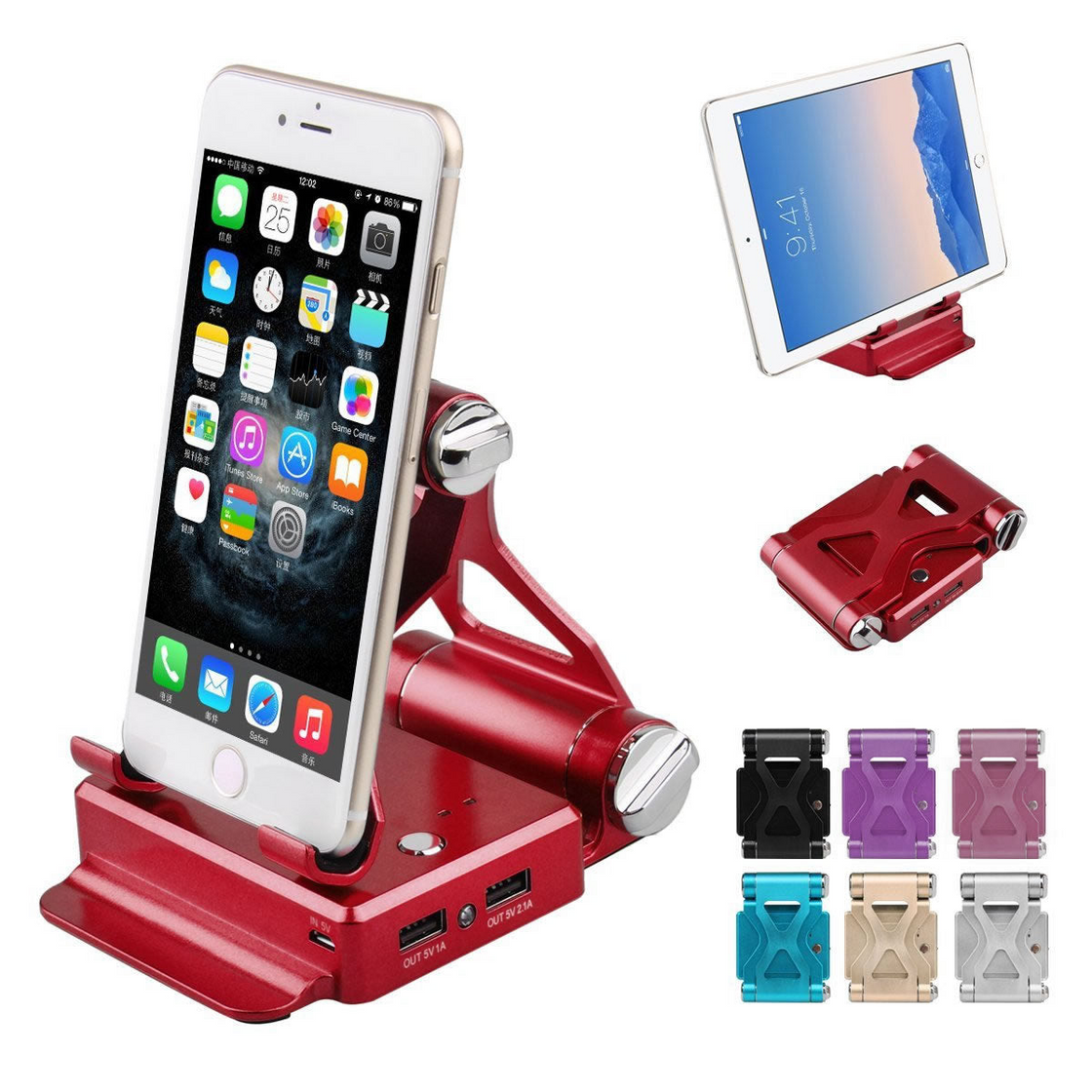 Podium Style Stand with Extended Battery for iPad, iPhone, and Smart Gadgets